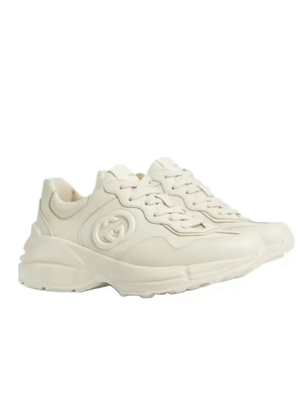 GUCCI Women’s Rhyton Interlocking G Leather Sneakers